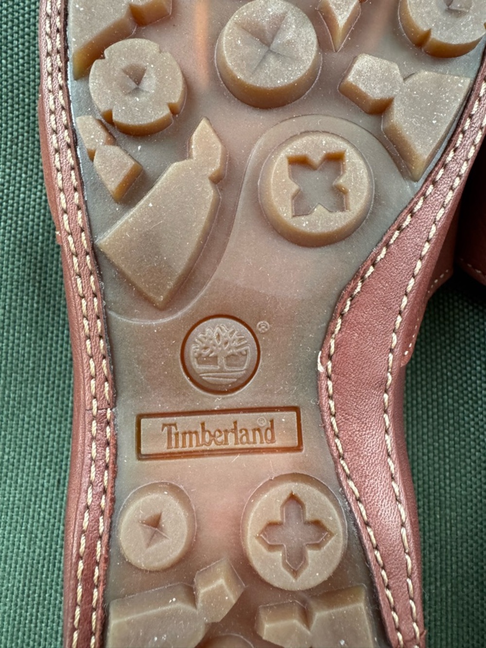 Timberland Women's Burgundy Leather Slide Sandals with Stitched Trim - Picture 5 of 12